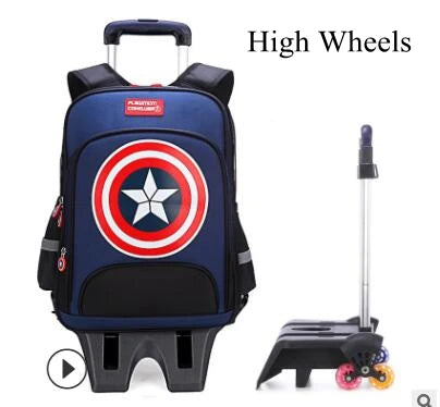 School Rolling backpacks for boys Travel bags for kid Boy's School wheeled backpack wheeled bag for School Trolley bag On wheels