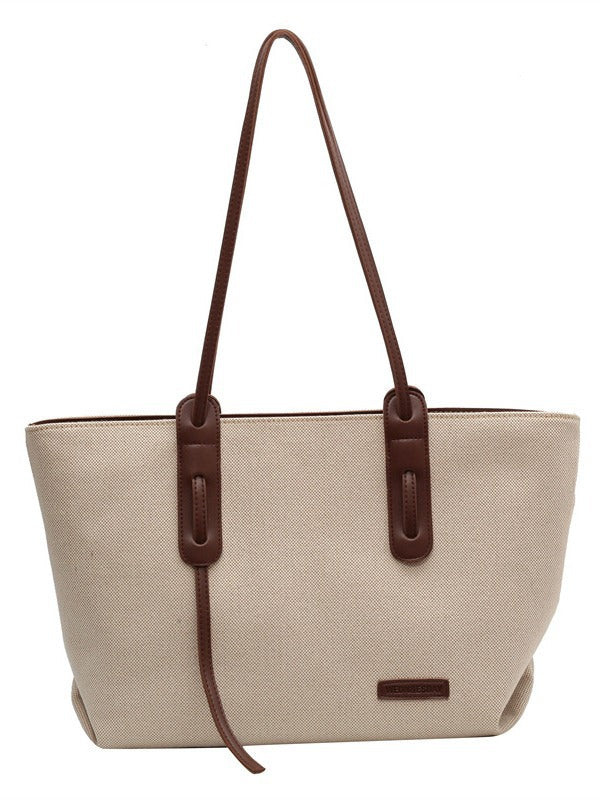 Simple Large Capacity Tote Bag Women's Big Bag Mummy Bag Leisure Shoulder Bag Student School Bag Commuter Canvas Bag