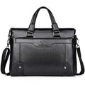 2025 new style horizontal men's bag messenger bag soft leather shoulder bag portable business bag 15 inch computer bag factory direct supply