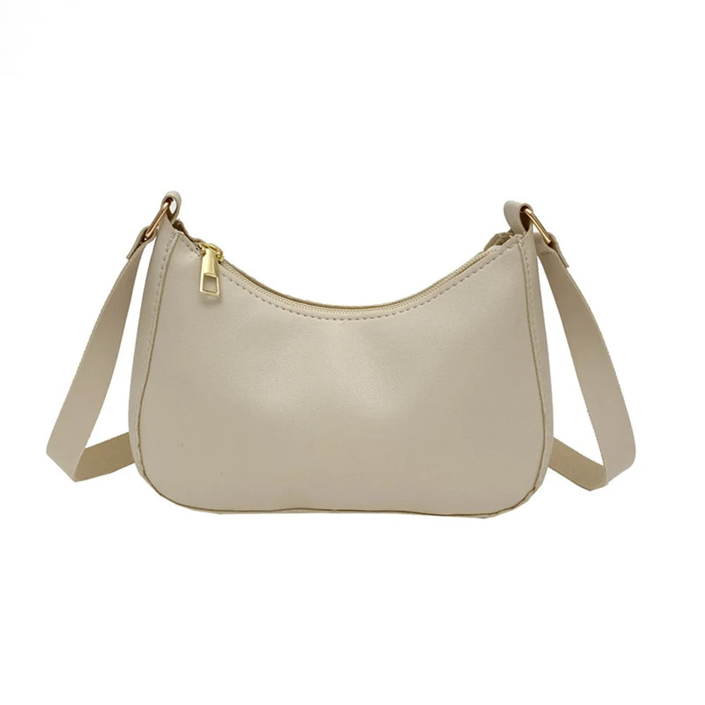 Women's Retro PU Leather Underarm Bag – Casual Shoulder & Crossbody Handbag