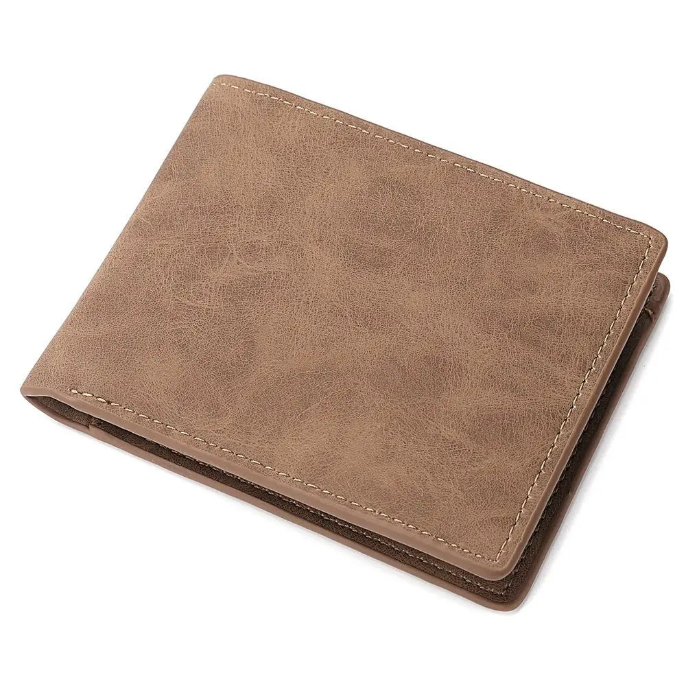Men's PU Leather Multi-Card Wallet – Slim Folding Coin Purse & Short Bifold