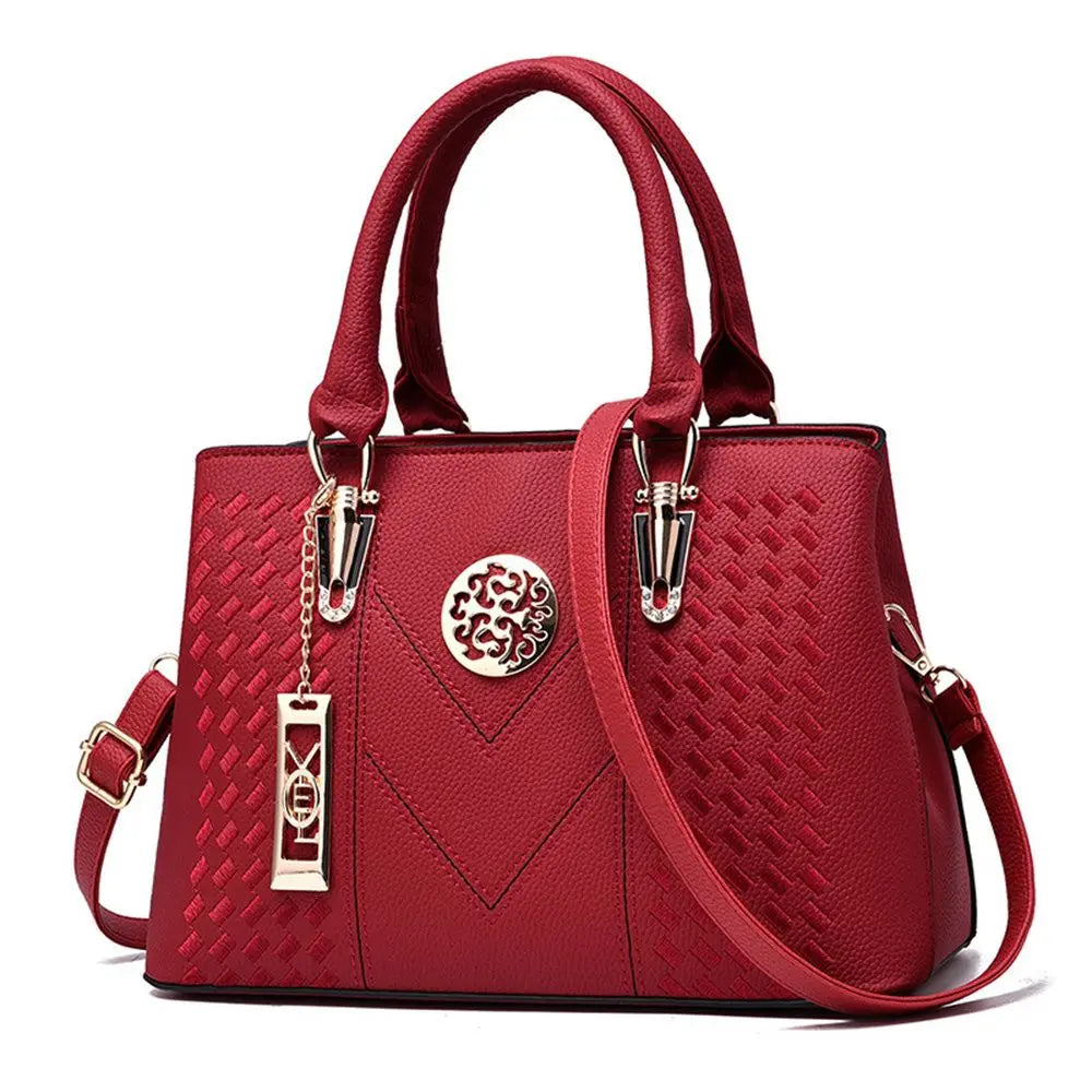 Women's Embroidered PU Leather Handbag – Large Shoulder & Messenger Bag