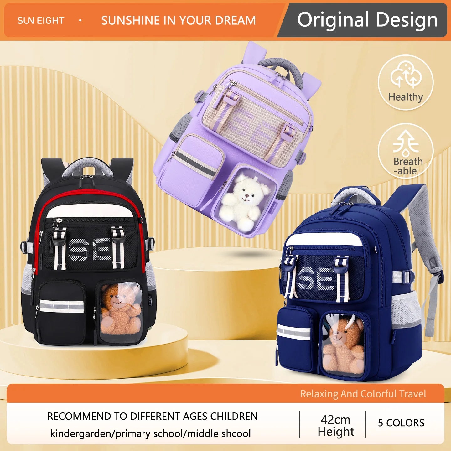 SUN EIGHT 2026 NEW Large Capacity School Bags For Teenager Girl Backpacks Student Bookbag Waterproof Nylon