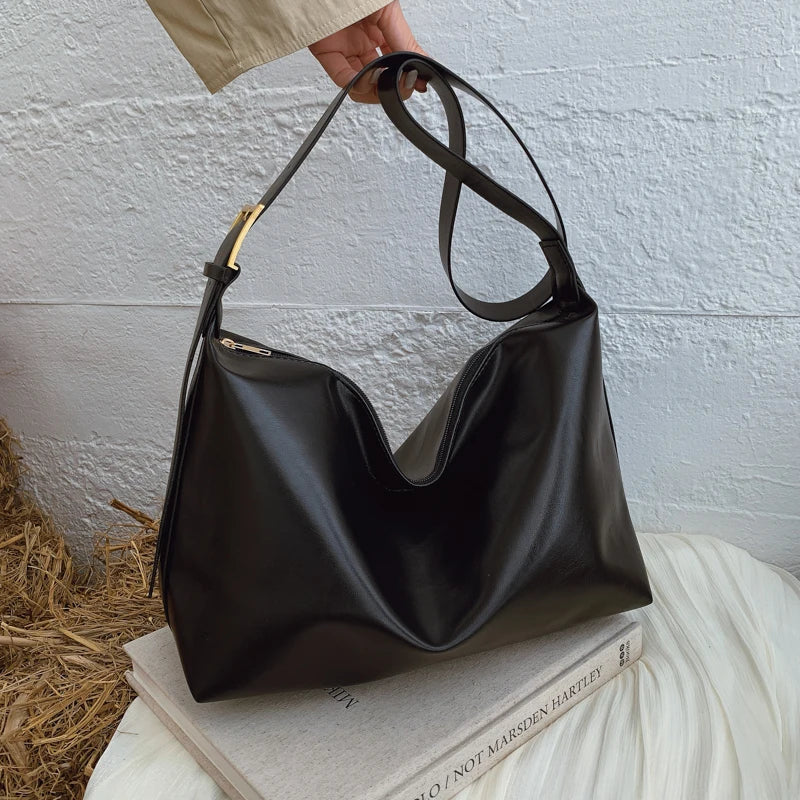 Women's Large PU Leather Crossbody Tote Bag – Casual Travel & Shopping Bag