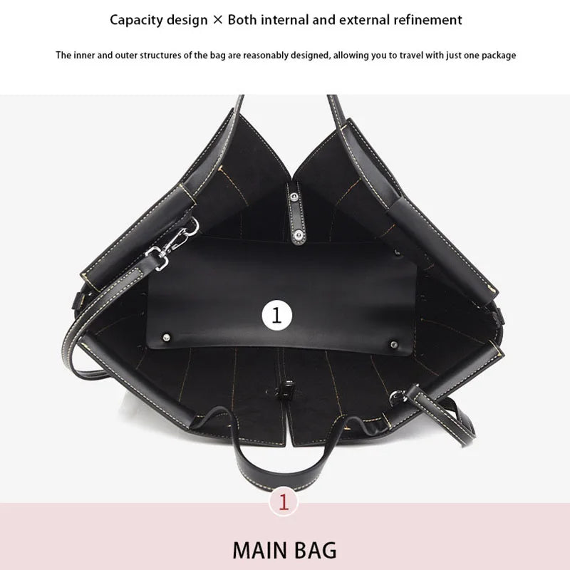 Women's Tote Bag, Large-Capacity Briefcase, Simple Casual Bag, High-End Handbag, Shopping Bag, Outdoor Commuting Shoulder Bag