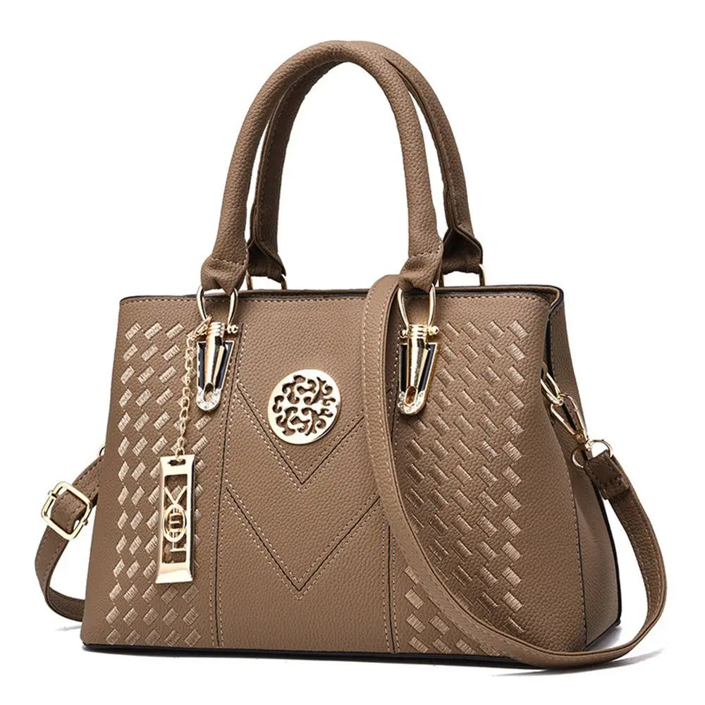 Women's Embroidered PU Leather Handbag – Large Shoulder & Messenger Bag