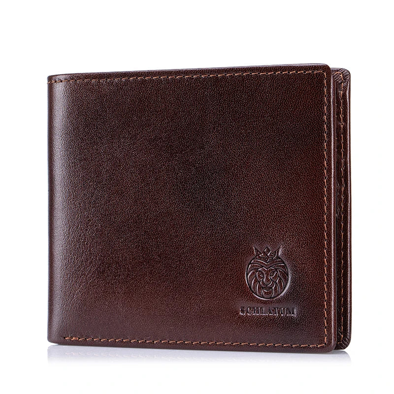 Genuine Leather Wallet for Men 9 Cards Mens Wallet Bifold Rfid Blocking with 2 ID Windows Card Holder Wallet