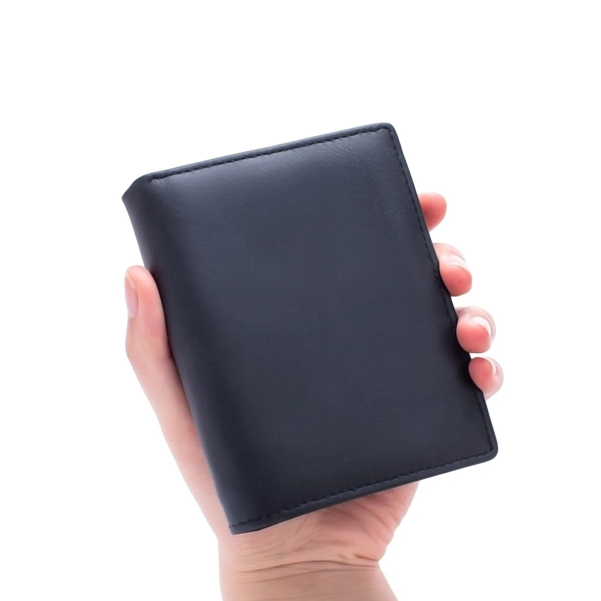 Men's Genuine Leather RFID Wallet – Zipper Business Bifold with Card Holder