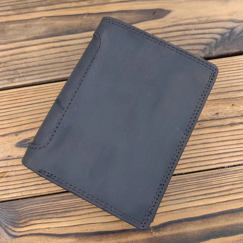 Men's Genuine Leather Wallet – Slim Bifold with Card Holder & Coin Pocket