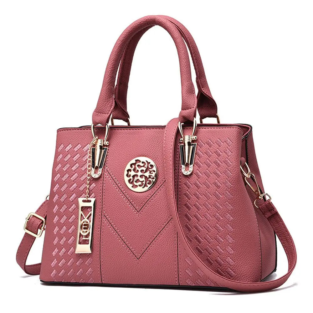 Women's Embroidered PU Leather Handbag – Large Shoulder & Messenger Bag