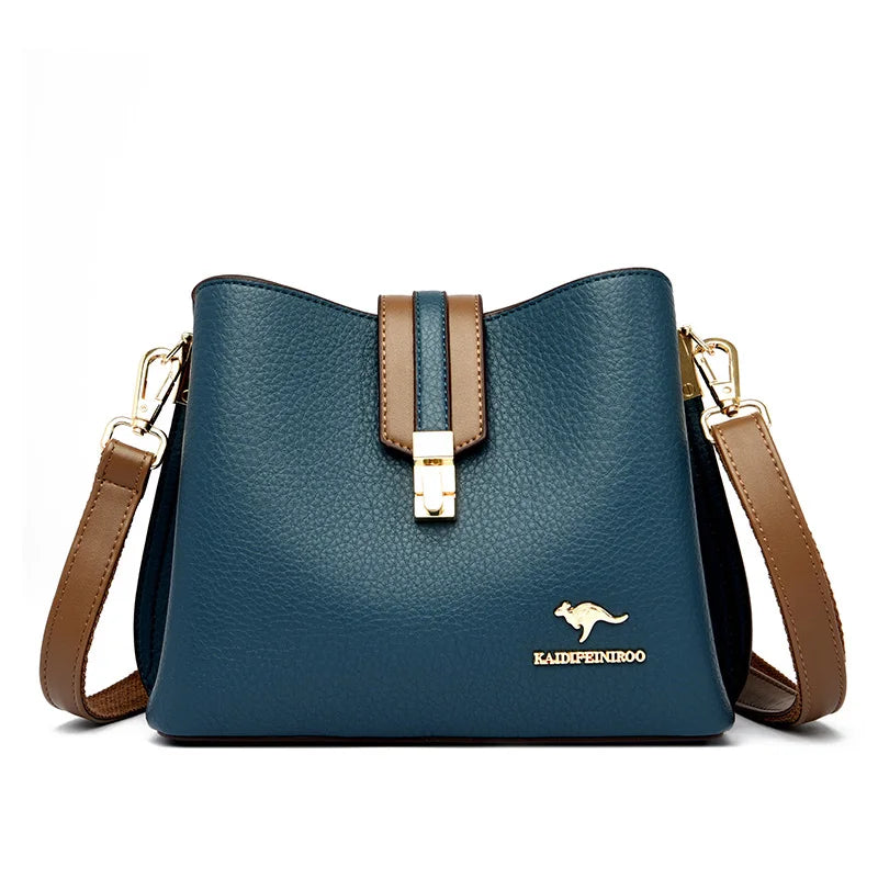 Women's Luxury PU Leather Shoulder Bag – High Capacity Crossbody Handbag with Lock