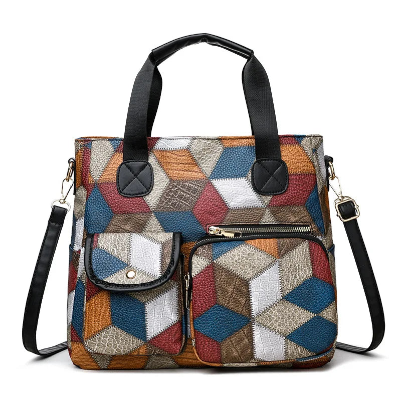 Women's Vintage PU Leather Shoulder Bag – Large Capacity Mum's Handbag