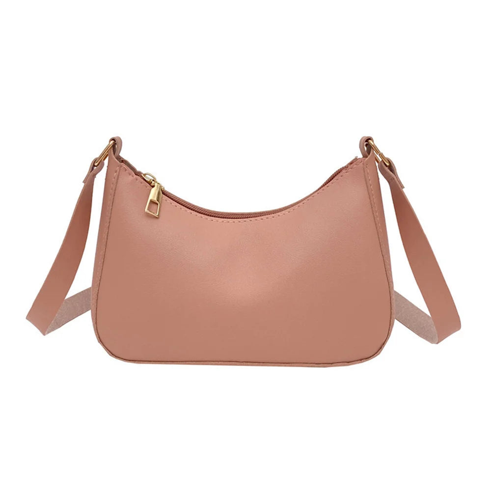 Women's Retro PU Leather Underarm Bag – Casual Shoulder & Crossbody Handbag