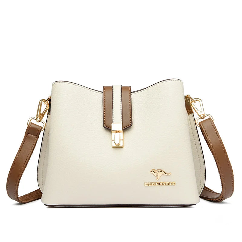 Women's Luxury PU Leather Shoulder Bag – High Capacity Crossbody Handbag with Lock